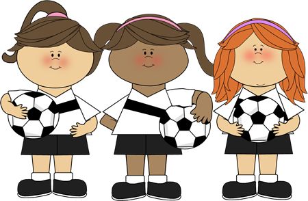 cute clip art ~ Girl Soccer Players | Fonts, Borders, Backgrounds ...