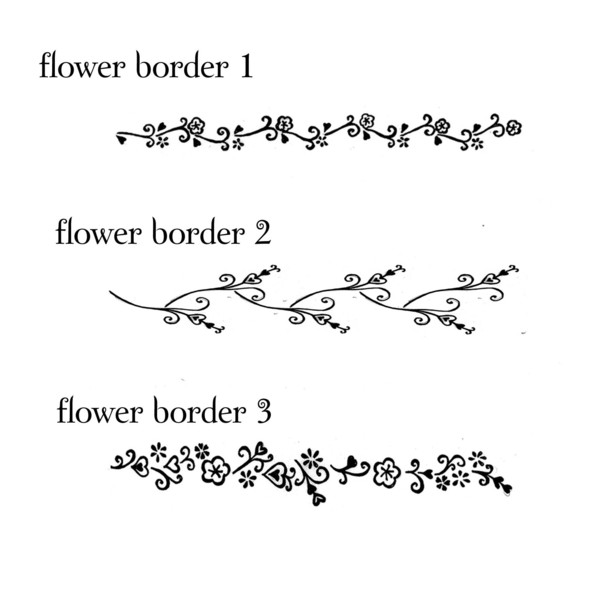 Pretty Flower Borders Rubber Stamps | Noolibird
