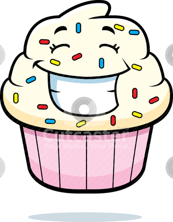 Cupcake Smiling stock vector