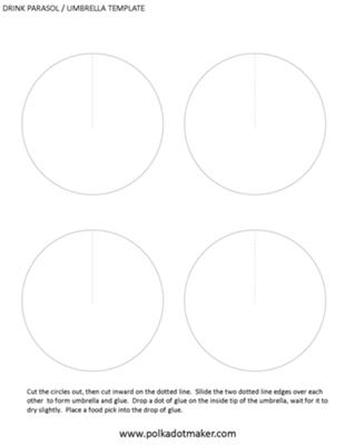 Drink Parasol or Umbrella Template
