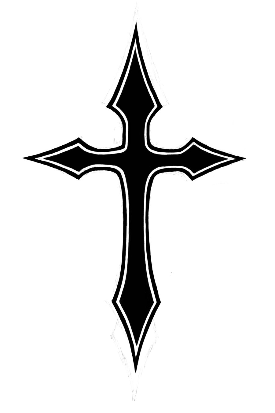 Black And White Cross Tattoo - Cliparts.co