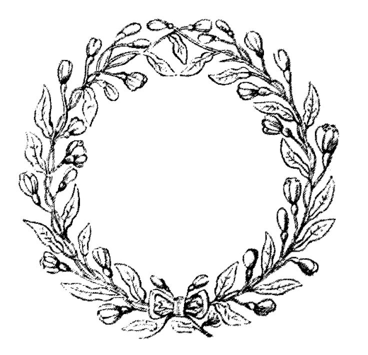 Vintage Clip Art - Lovely Delicate Wreath Frames
