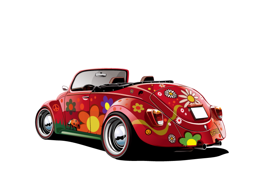 Trend disco party and car vector Free Vector / 4Vector