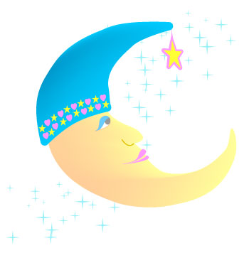 Sleepy Man in the Moon Clip Art, Nursery Baby Graphic - ClipArt ...