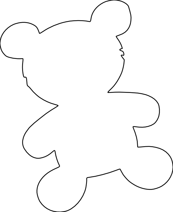 bear toy silhouette black white line art teddy ... - ClipArt Best ...