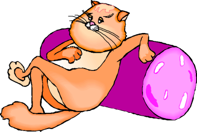 Cat Leaning On Purple Pillow Clip Art Download