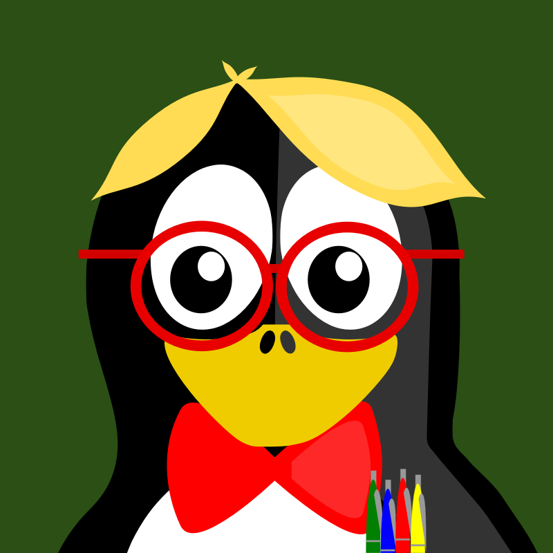 Clipart - nerd penguin