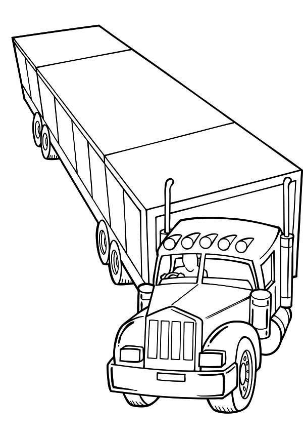 Trailer Semi Truck Coloring Page - NetArt