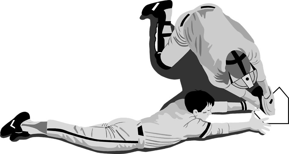 Free Stock Photos | Illustration of a baseball player sliding into ...