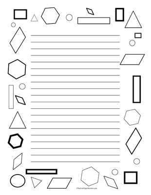 Geometric Shapes- Portrait Wide Rule - Teacher Clipart ...