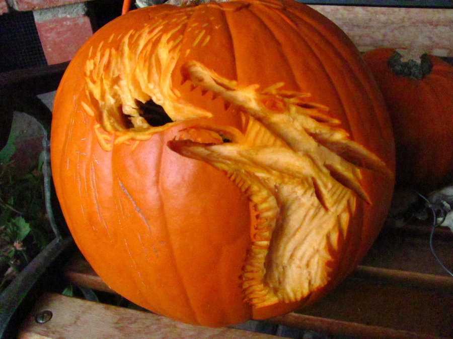 DeviantArt: More Like Fire-Breathing Dragon Pumpkin by OoZepheroO