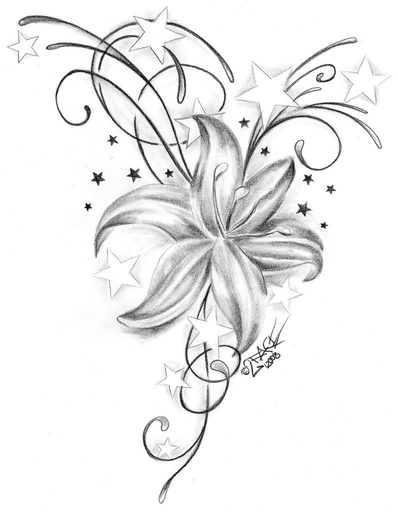 Drawing Of Flower _ Stars Photo by jacqulinelovessteven | Photobucket