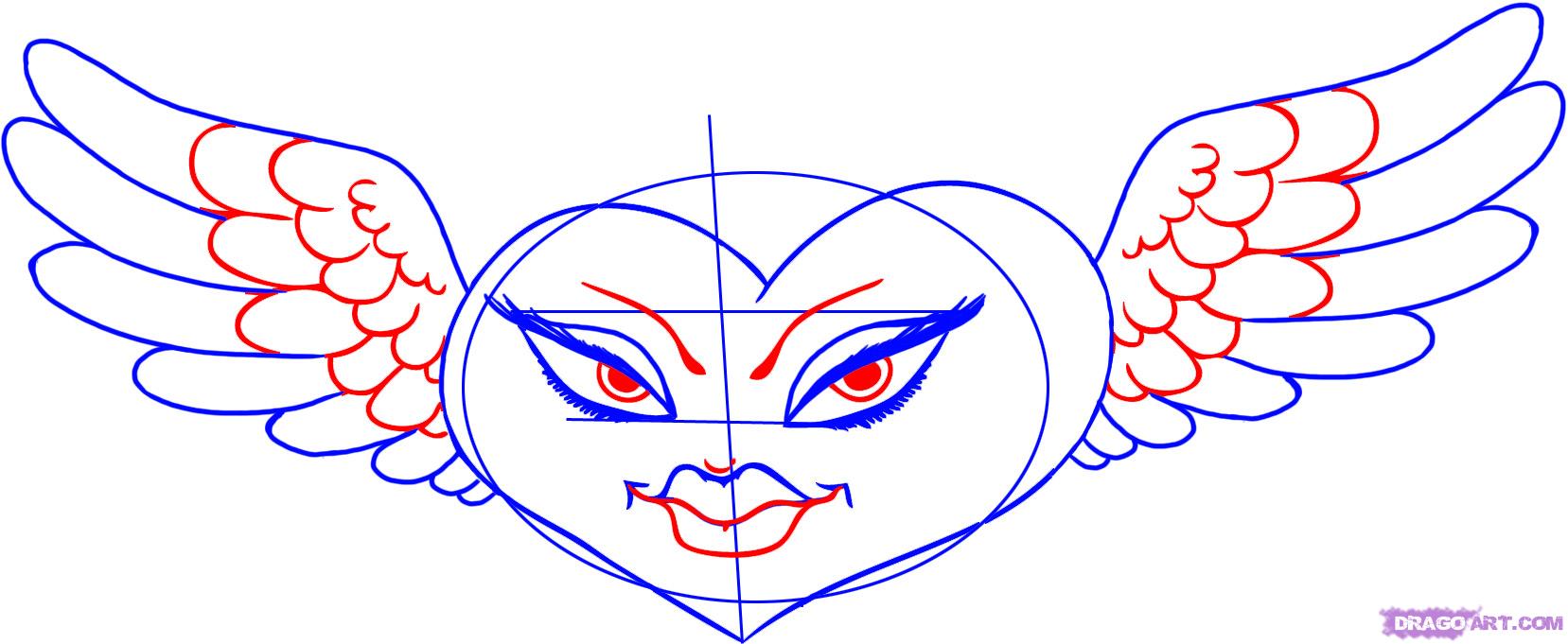 How to Draw a Hot Heart, Step by Step, Tattoos, Pop Culture, FREE ...