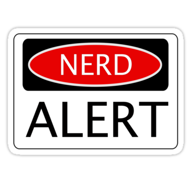 NERD ALERT, FUNNY DANGER STYLE FAKE SAFETY SIGN" Stickers by ...