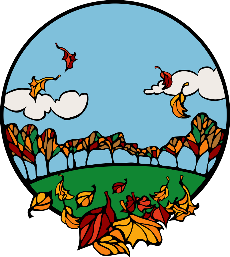 Fall Scene in a Circle Clipart, vector clip art online, royalty ...