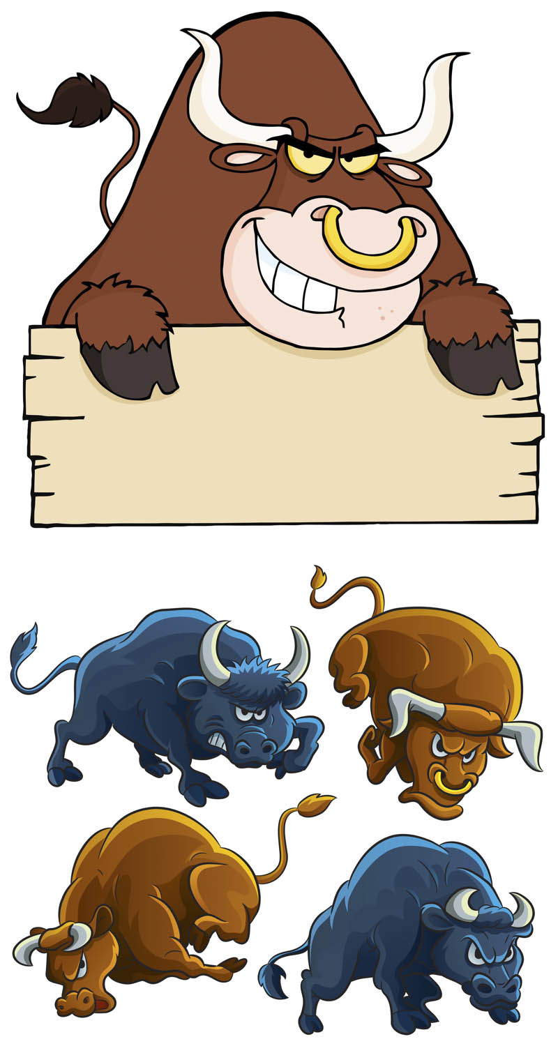 Cartoon bulls vector | Vector Graphics Blog