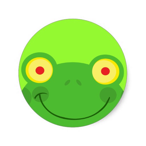 cute peeking cartoon frog froggy face round stickers | Zazzle