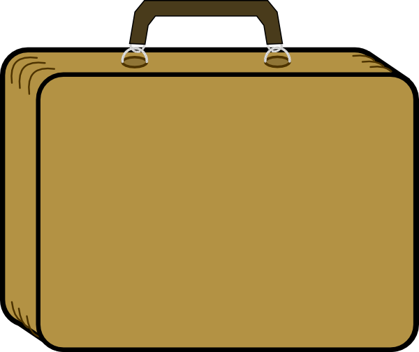 Little Tan Suitcase clip art - vector clip art online, royalty ...
