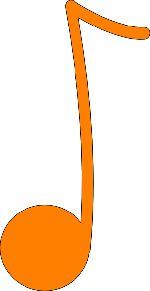 Orange Quaver Note clip art - vector clip art online, royalty free ...