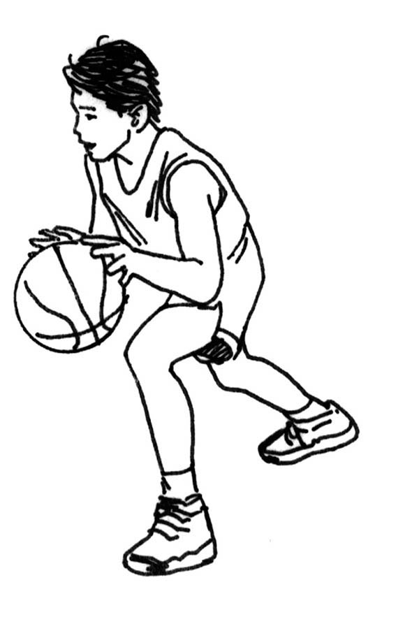 Use Dribble to Pass the Opponent on Basketball Game Coloring Page ...
