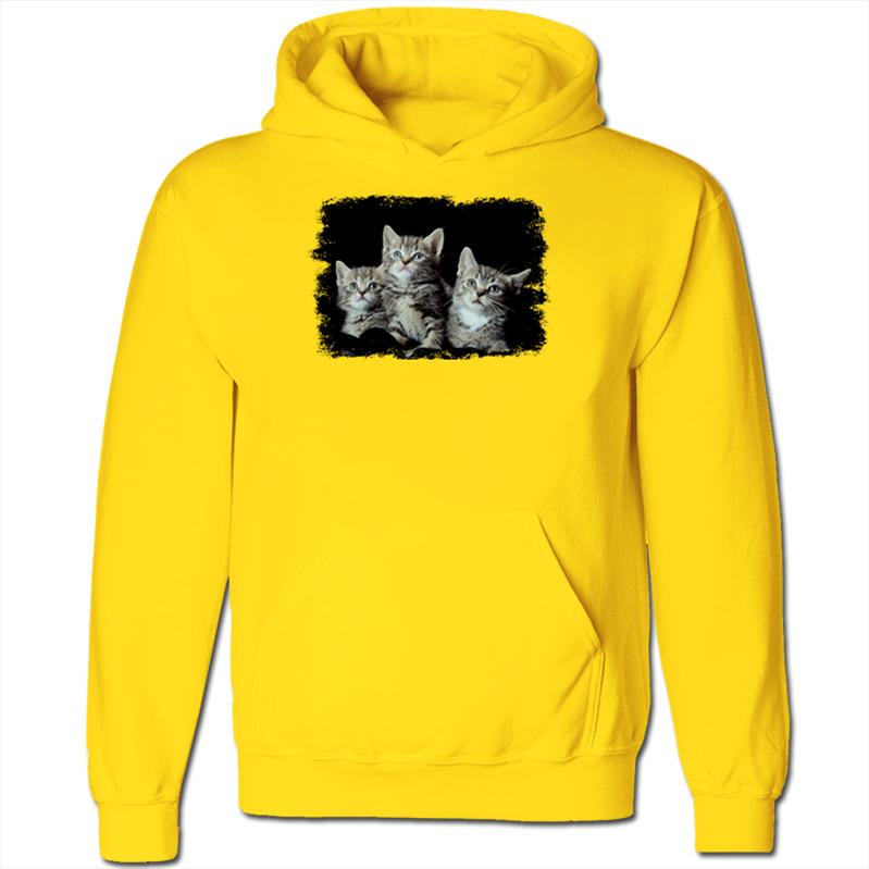 Grey Cat Family Looking Up and Scared Kids Hoodie Hoody | eBay