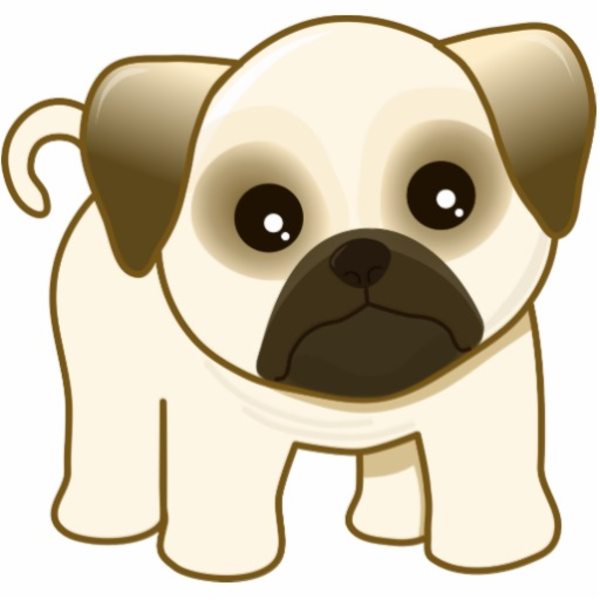 Kawaii Cute Little Pug Puppy Dog Cartoon Animal Photosculpture Rae ...