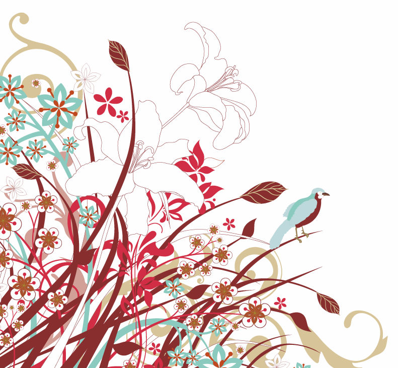 Abstract Floral Flowers Vector Graphic Free Vector / 4Vector