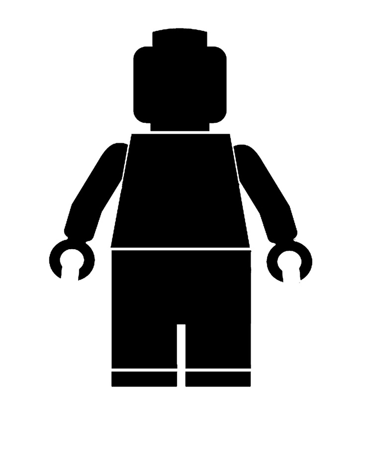 Lego man - black & white | Lego party | Pinterest