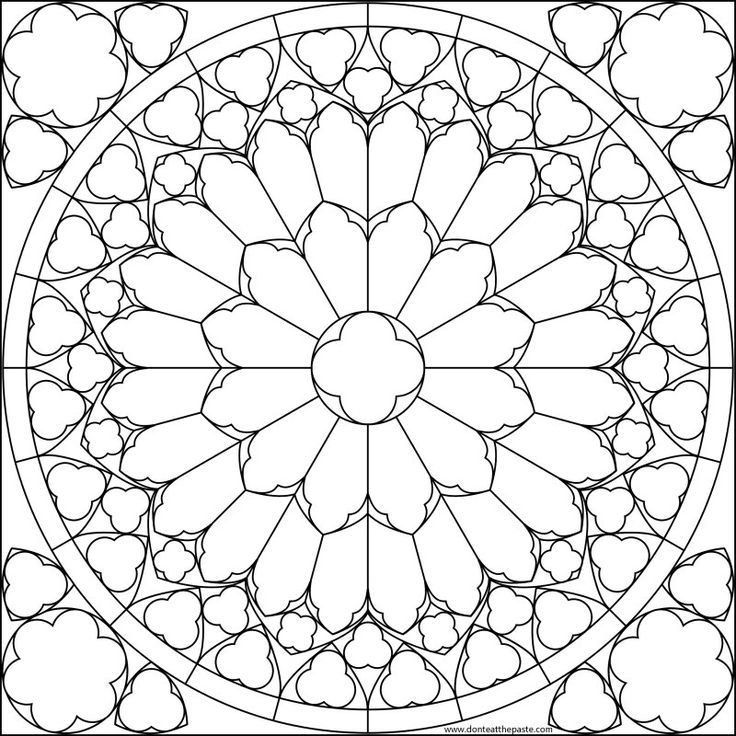 notre dame rose glass outline | Notre Dame South Rose Window ...