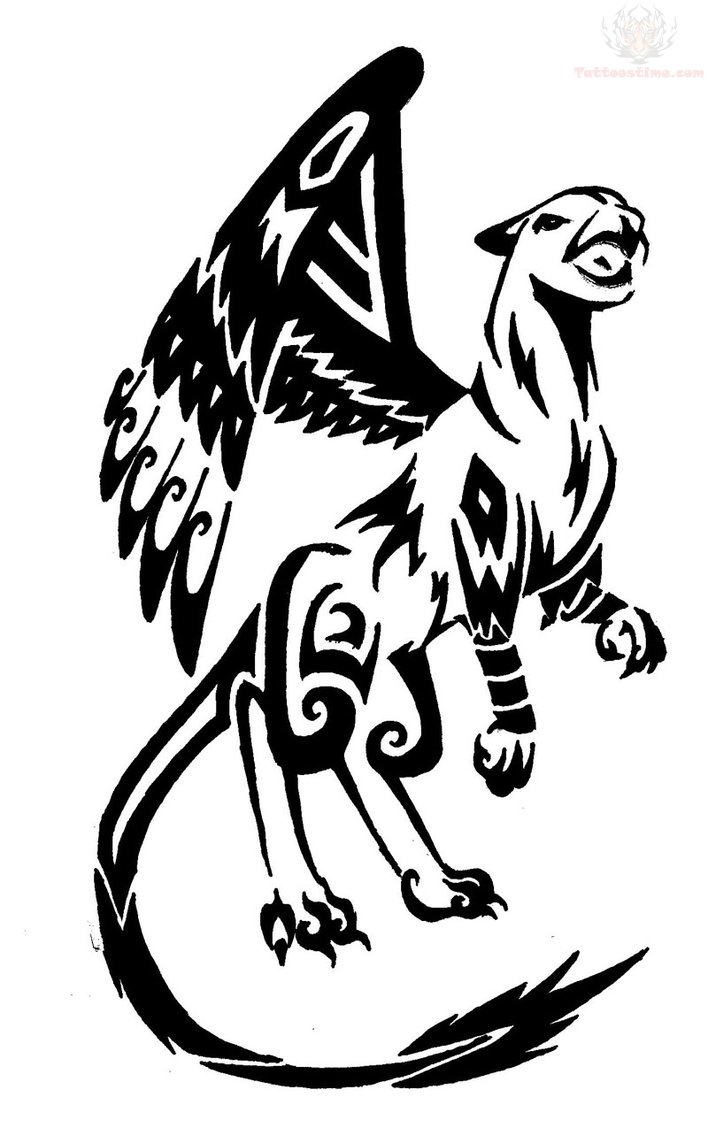 black-griffin-tribal-tattoo- ...