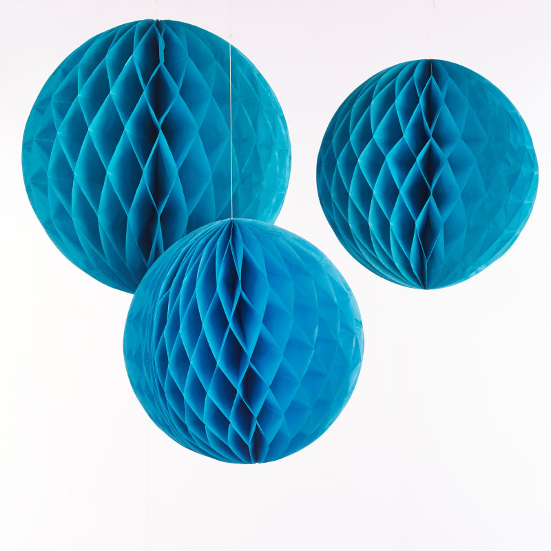 Honeycomb Balls Assorted Blue 3 Pack | Hobbycraft