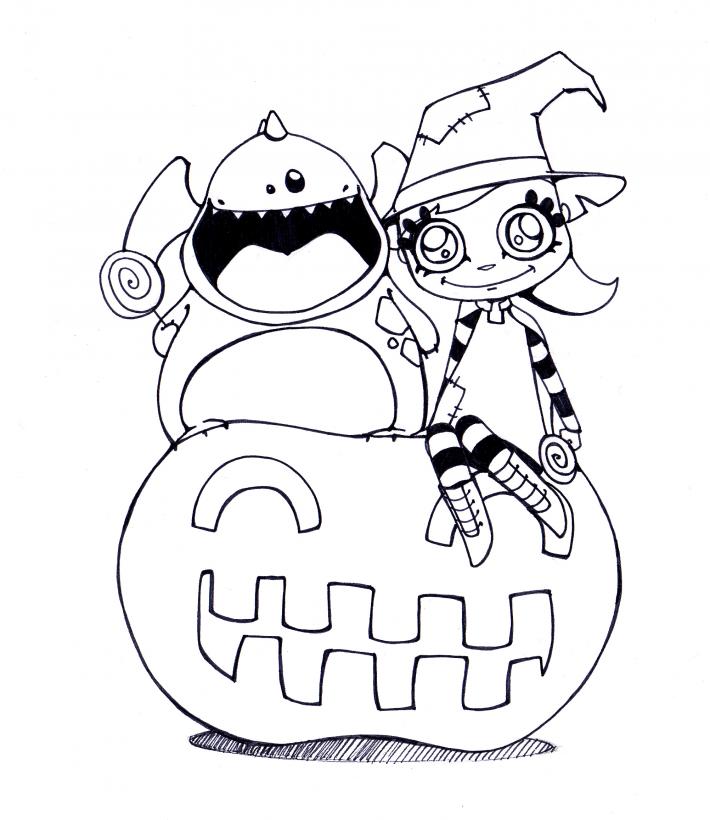 Angel And Devil Coloring Page Trick Or Treat Pages Tattoo