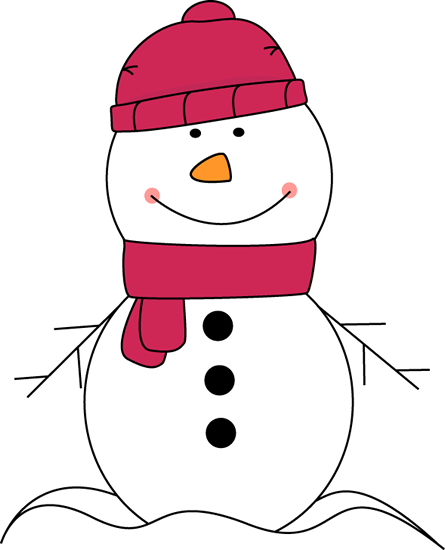 Snowman Wearing Pink Scarf and Hat Clip Art - Snowman Wearing Pink ...