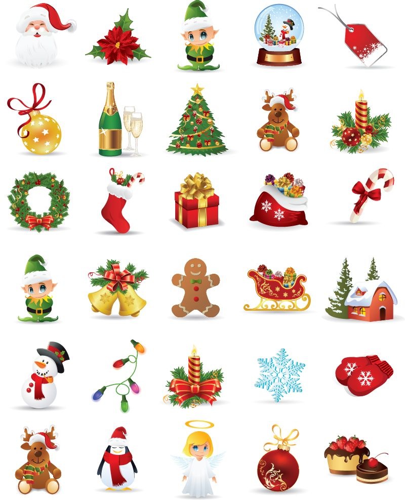 Christmas Elements Vector Collection | Free Vector Graphics | All ...