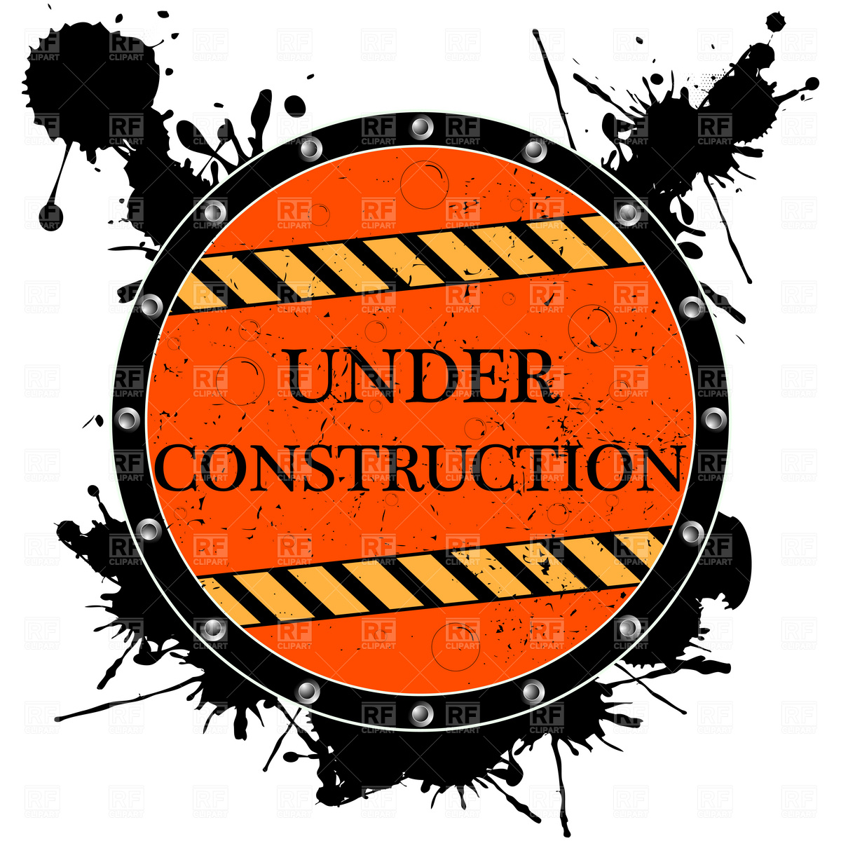 Under construction sign over blot, Signs, Symbols, Maps, download ...