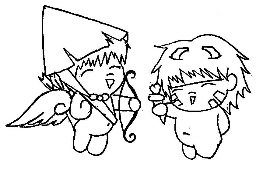 Devil Angel chibis 02 line art by AM-FFS on deviantART