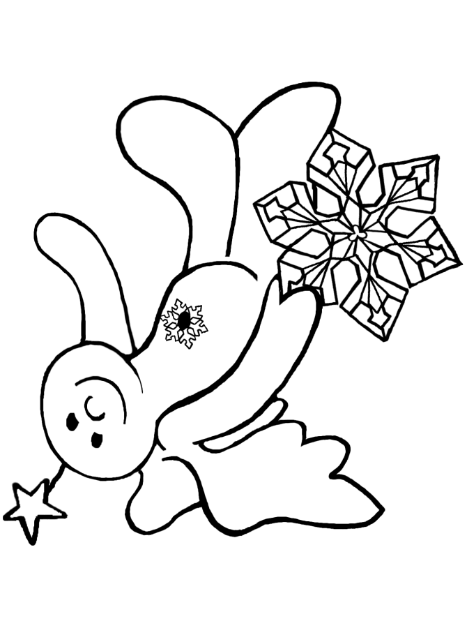 Snow Angel 8 Black and White Christmas coloring and craft pages. www.