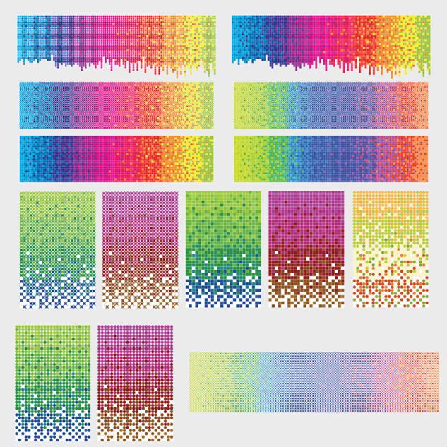 Rainbow color polka dot background vector design set | Download ...