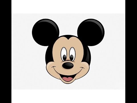 How to Draw " Mickey Mouse (Face) " - Como Dibujar a Mickey Mouse ...