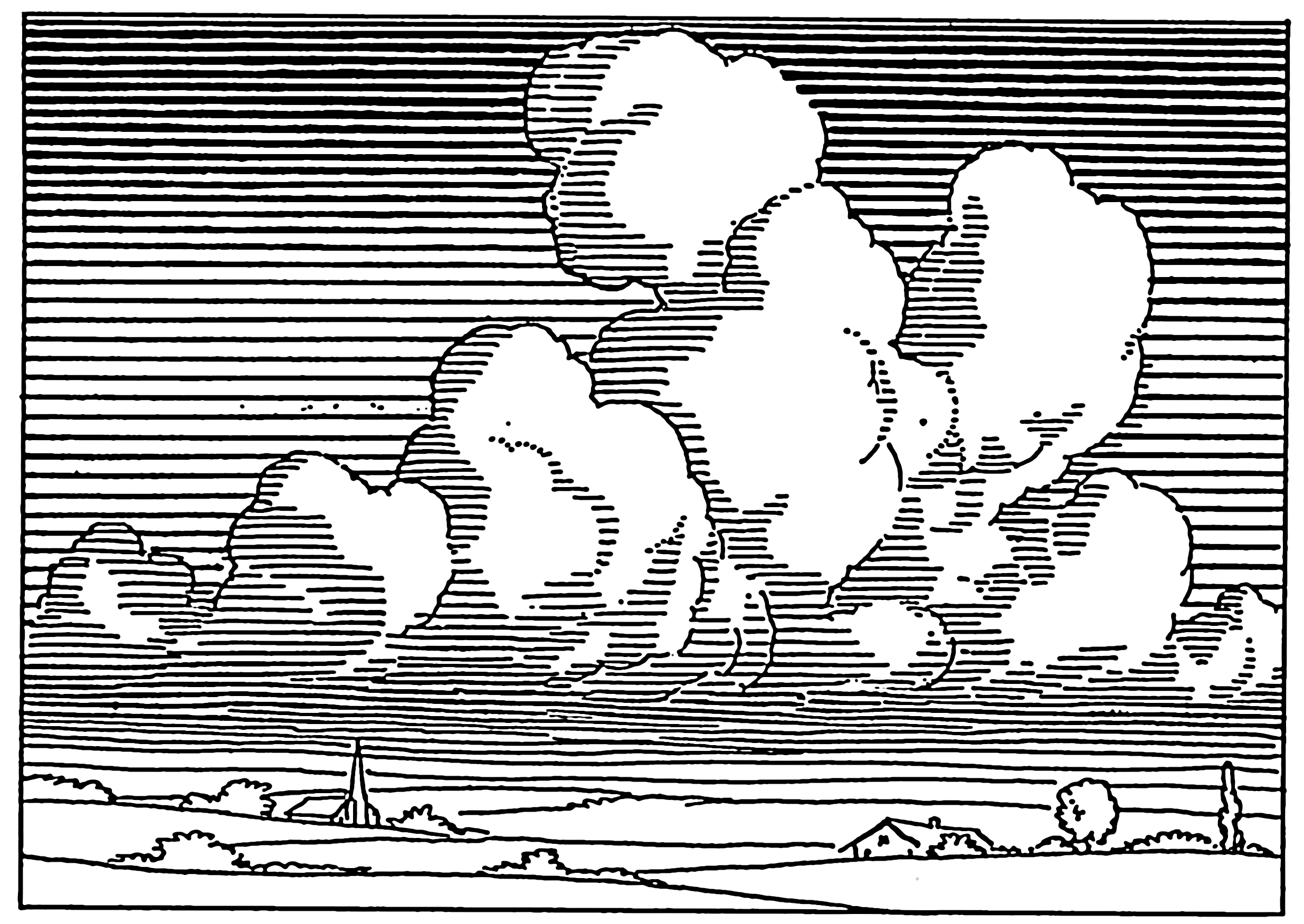 Clouds Line Drawing - Gallery