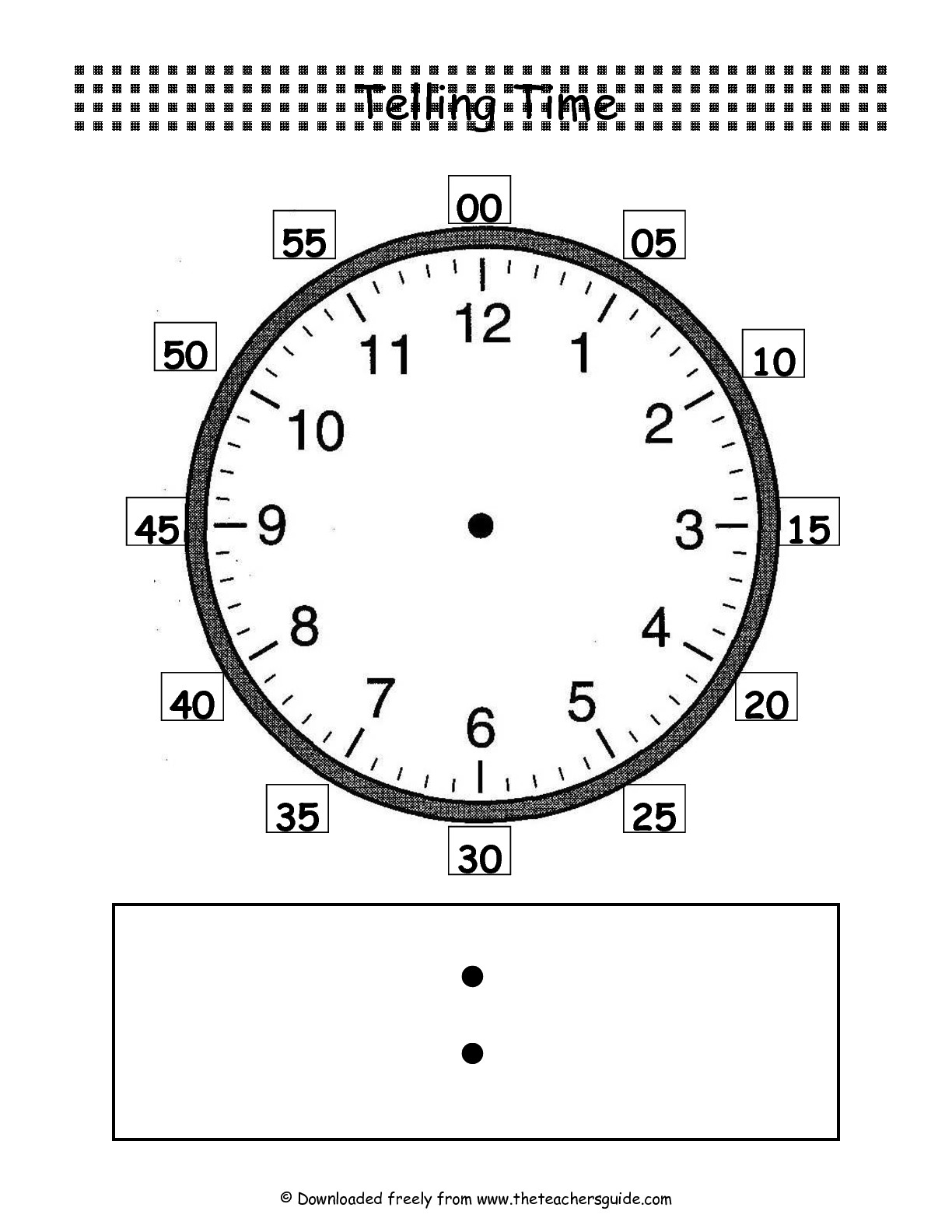 Telling Time Worksheets from The Teacher's Guide