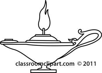 Fantasy : aladins_lamp-outline : Classroom Clipart