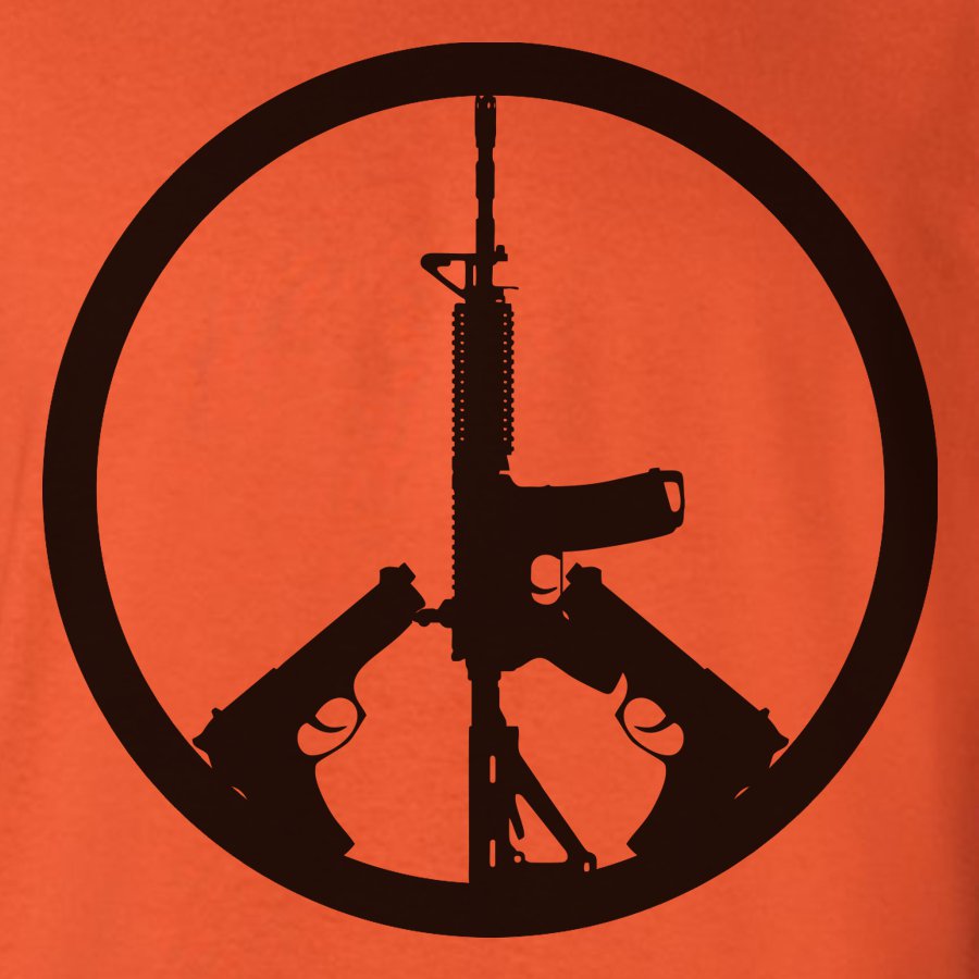 Guns Peace Symbol T-Shirt | The Secret Labs of A.B. Dada
