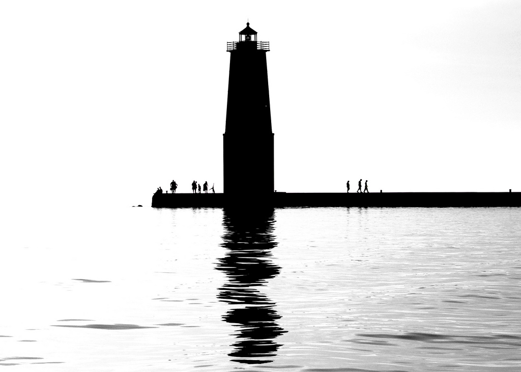 Frankfort Lighthouse in silhouette - a photo on Flickriver