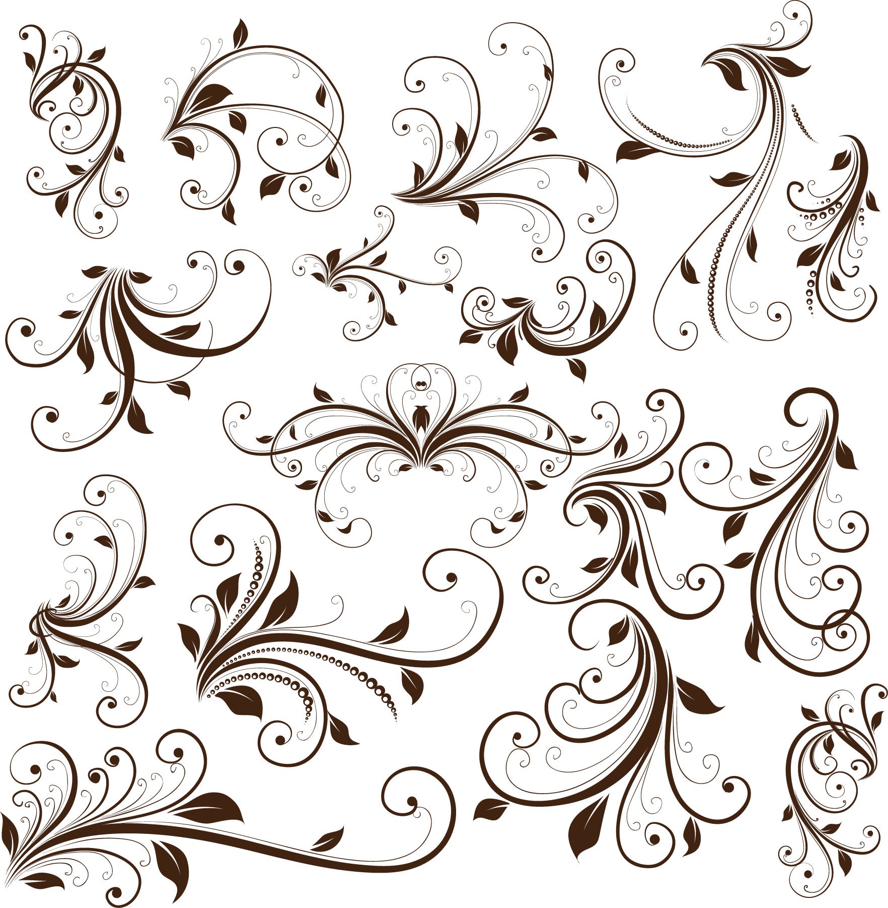 Swirl Floral Decorative Element Vector Graphic | Free Vector ...
