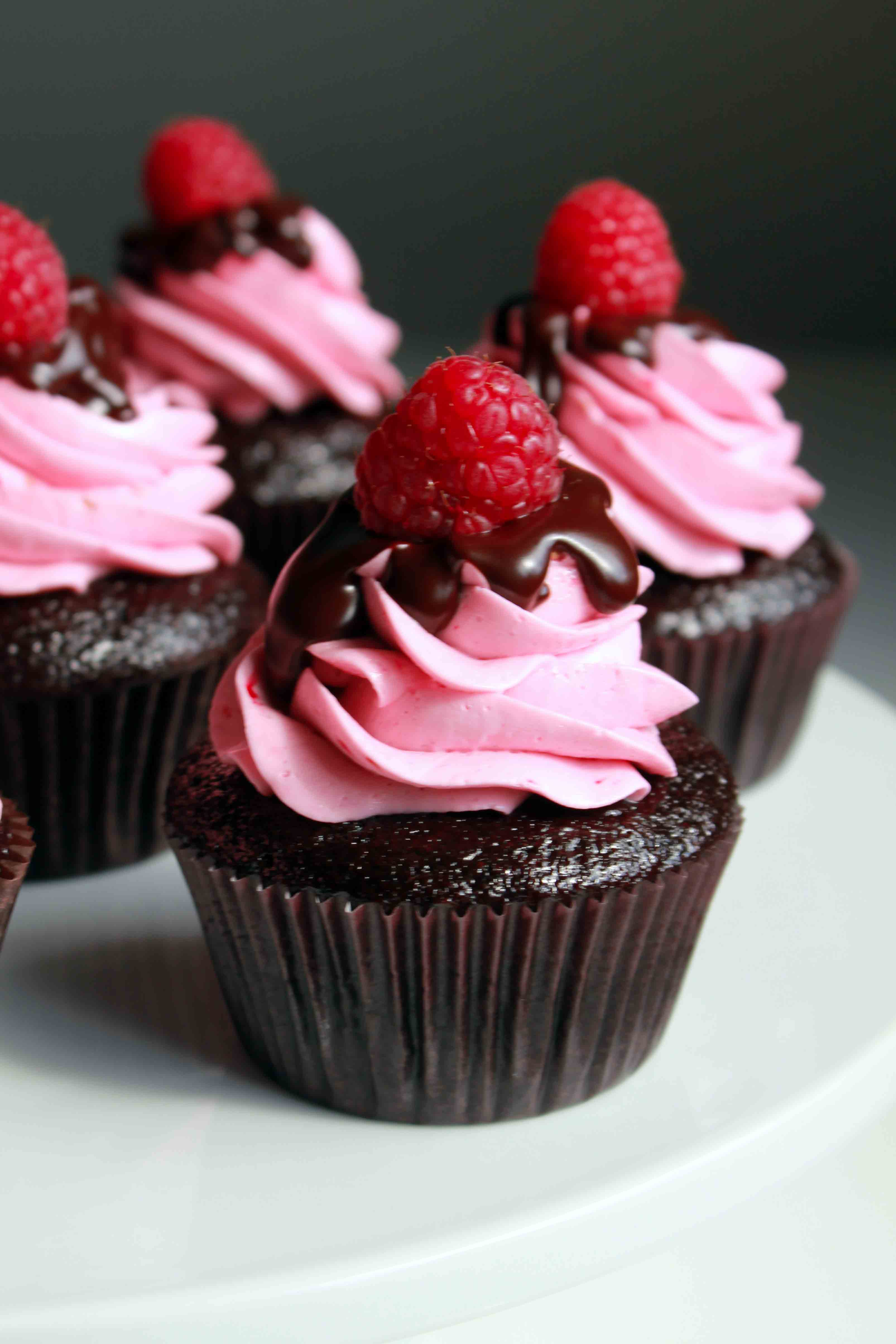 Chocolate Cupcake with Raspberry Buttercream and Chocolate Glaze ...