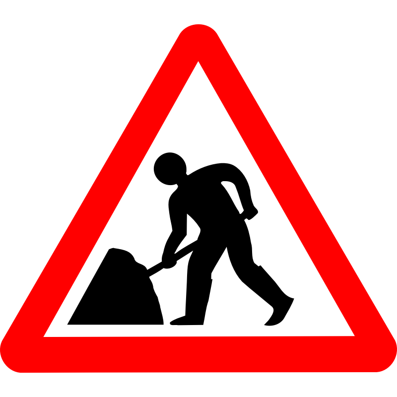 Clipart - Roadsign man w umbrella