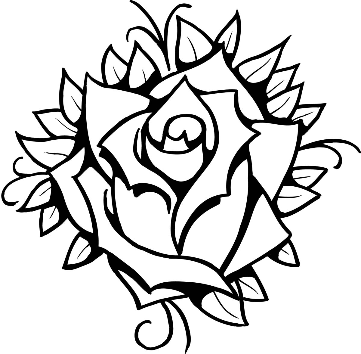 Line Drawing Of Rose - ClipArt Best