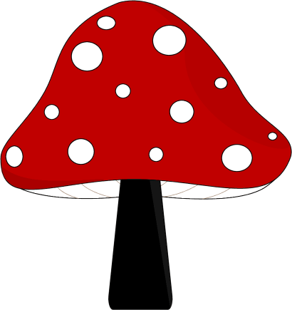 Red and Black Mushroom Clip Art - Red and Black Mushroom Image