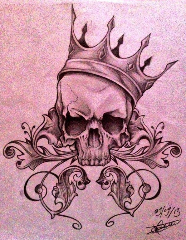 King Skull tattoo by Paprishka on DeviantArt